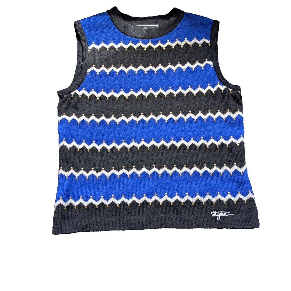 ST. JOHN SPORT BY MARIE GRAY Top Santana Knit Wool Blend Old Money Size P